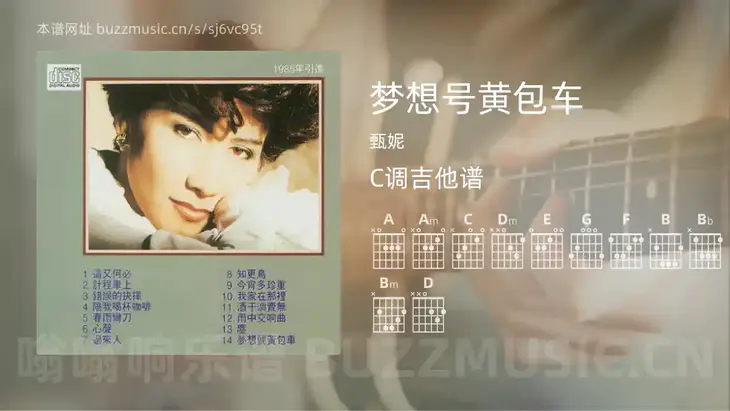 梦想号黄包车 甄妮 吉他谱C调简单版