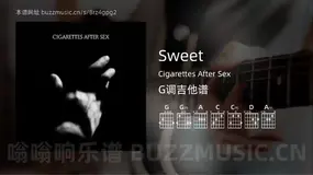 Sweet吉他谱G调 Cigarettes After Sex 简单版