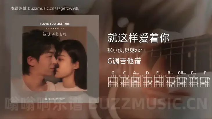 就这样爱着你 张小伙,粥粥zxr 吉他谱G调简单版