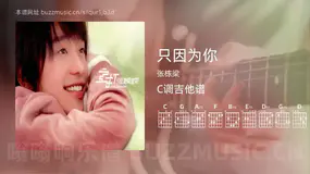 只因为你吉他谱C调 张栋梁 简单版