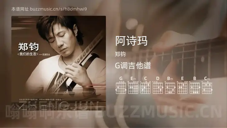 阿诗玛吉他谱G调 郑钧 简单版