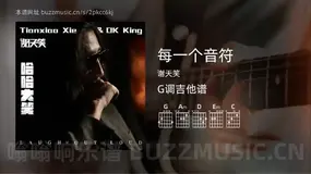 每一个音符 谢天笑 吉他谱G调简单版