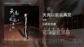 天亮以前说再见 何野 吉他谱G调简单版