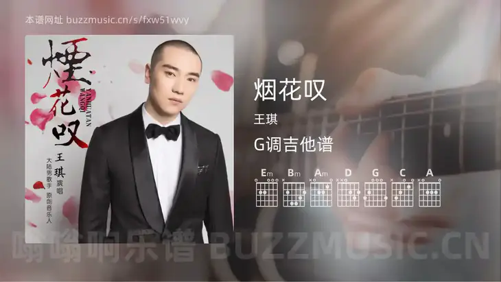 烟花叹 王琪 吉他谱G调简单版