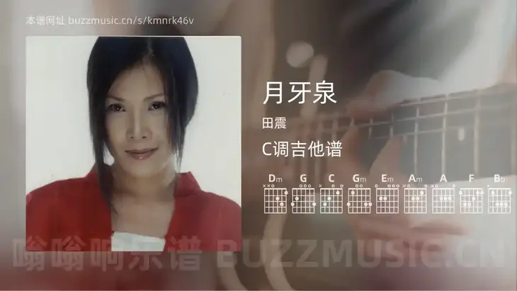 月牙泉 田震 吉他谱C调简单版