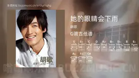 她的眼睛会下雨 胡歌 吉他谱G调简单版