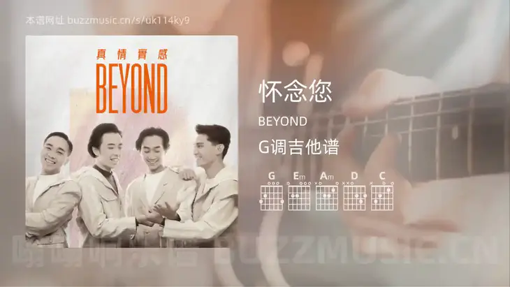 怀念您 BEYOND 吉他谱G调简单版