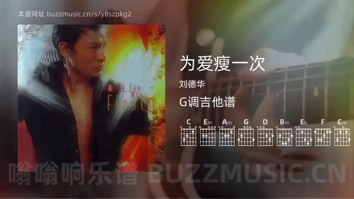 为爱瘦一次 刘德华 吉他谱G调简单版