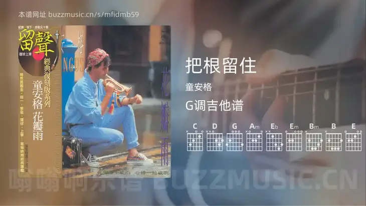 把根留住 童安格 吉他谱G调简单版