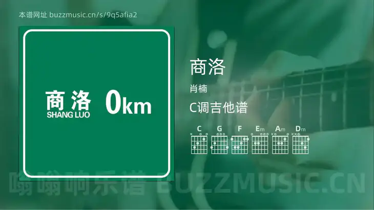 商洛 肖楠 吉他谱C调简单版