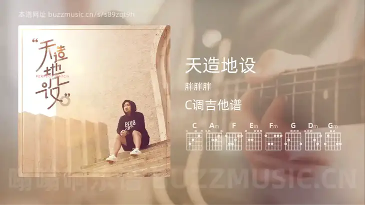 天造地设 胖胖胖 吉他谱C调简单版