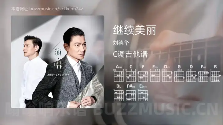 继续美丽吉他谱C调 刘德华 简单版