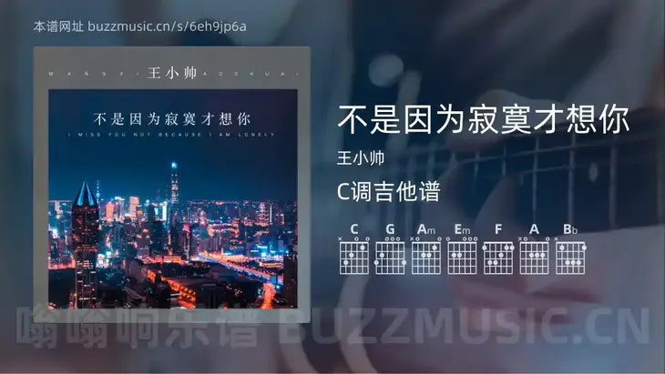 不是因为寂寞才想你吉他谱C调 王小帅 简单版