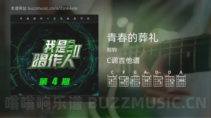 青春的葬礼吉他谱C调 郑钧 简单版