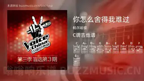 你怎么舍得我难过 帕尔哈提 吉他谱C调简单版