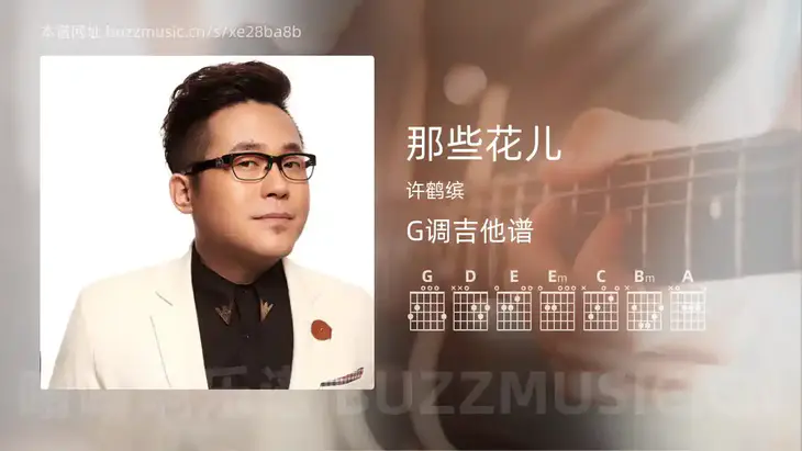 那些花儿吉他谱G调 许鹤缤 简单版