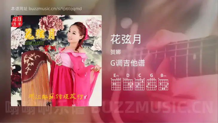 花弦月吉他谱G调 贺娜 简单版