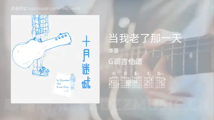 当我老了那一天 李晋 吉他谱G调简单版