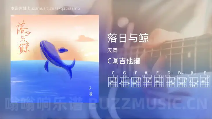 落日与鲸 天舞 吉他谱C调简单版