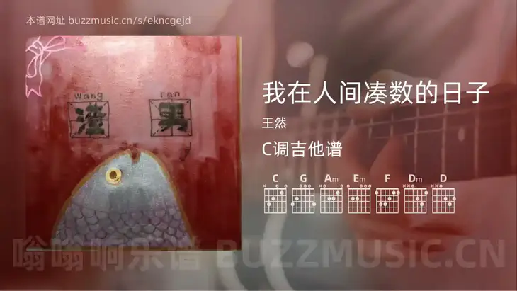 我在人间凑数的日子吉他谱C调 王然 简单版