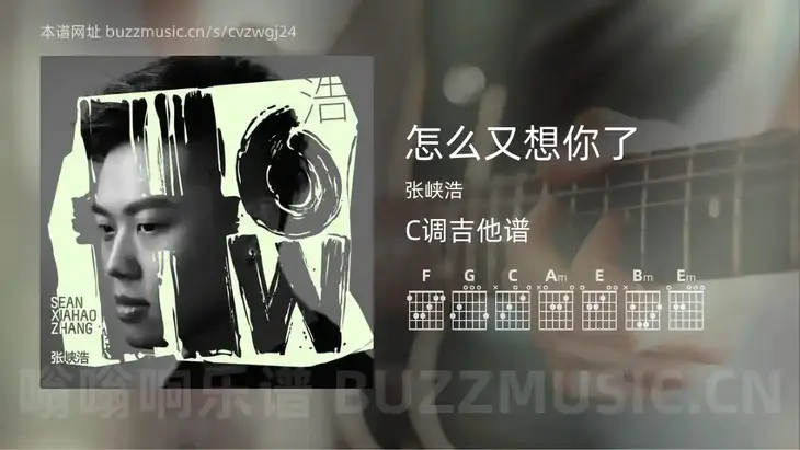 怎么又想你了 张峡浩 吉他谱C调简单版