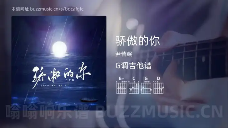 骄傲的你 尹昔眠 吉他谱G调简单版