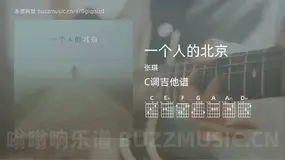 一个人的北京吉他谱C调 张琪 简单版