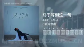 终于等到这一句 小乐哥（王唯乐） 吉他谱G调简单版