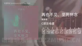 再也不见，至死怀念 黄静美 吉他谱C调简单版