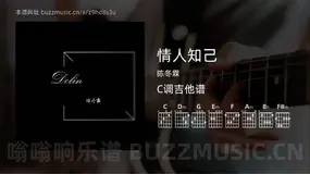 情人知己 陈冬霖 吉他谱C调简单版