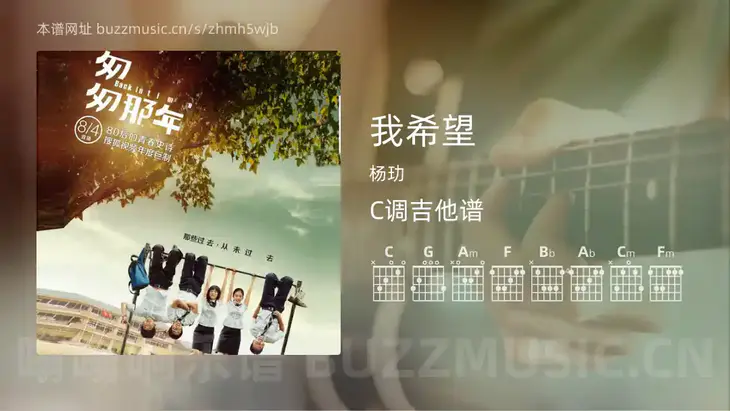 我希望 杨玏 吉他谱C调简单版