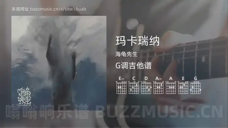 玛卡瑞纳 海龟先生 吉他谱G调简单版