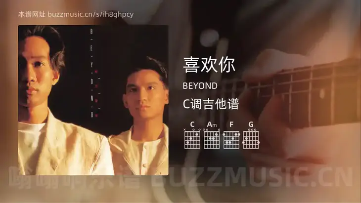 喜欢你 BEYOND 吉他谱C调简单版