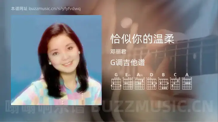 恰似你的温柔 邓丽君 吉他谱G调简单版
