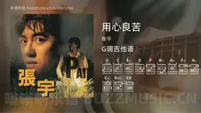 用心良苦 张宇 吉他谱G调简单版