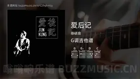 爱后记 恭硕良 吉他谱G调简单版