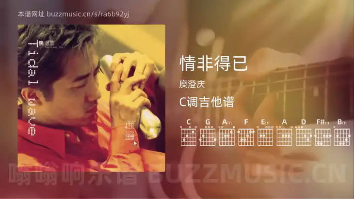 情非得已 庾澄庆 吉他谱C调简单版