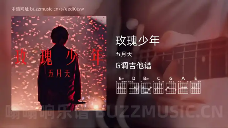 玫瑰少年吉他谱G调 五月天 简单版