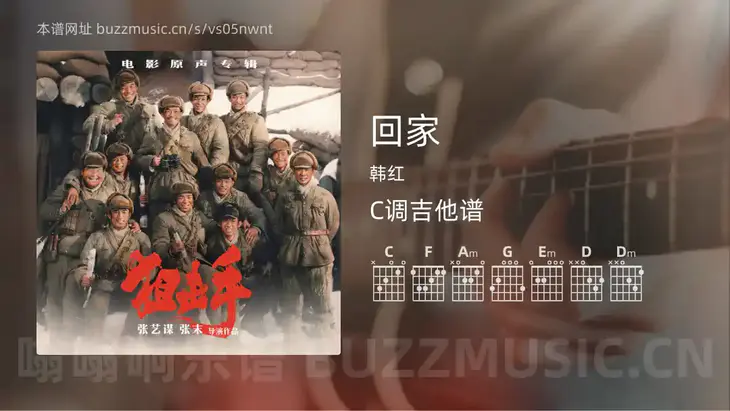 回家吉他谱C调 韩红 简单版