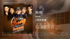 她他吉他谱C调 皮怡然 简单版