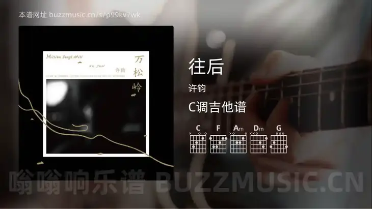 往后 许钧 吉他谱C调简单版