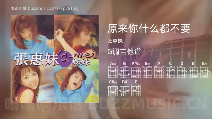 原来你什么都不要 张惠妹 吉他谱G调简单版
