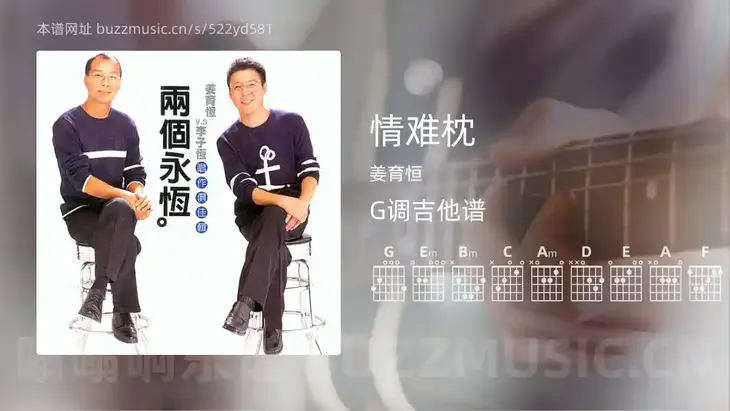 情难枕 姜育恒 吉他谱G调简单版