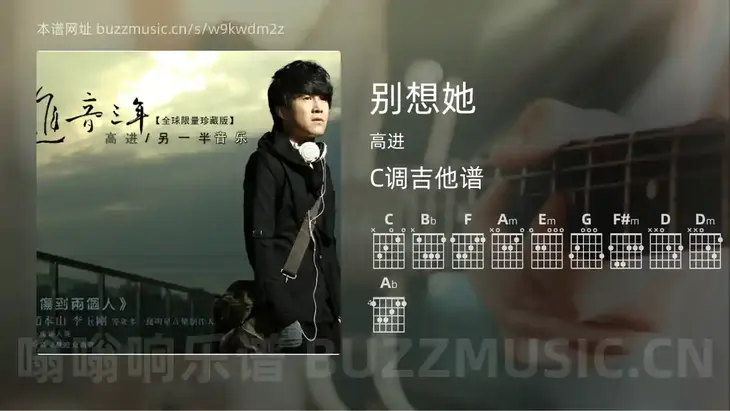 别想她 高进 吉他谱C调简单版