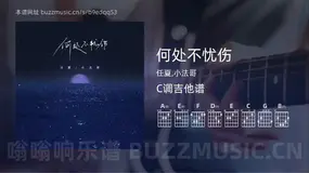 何处不忧伤 任夏,小法哥 吉他谱C调简单版