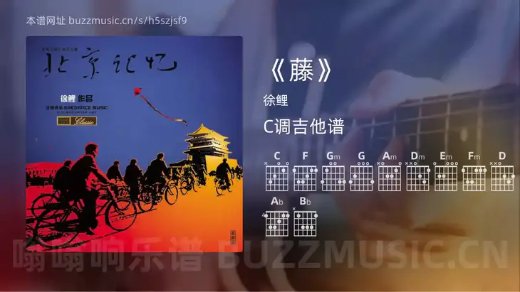 《藤》吉他谱C调 徐鲤 简单版