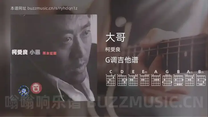 大哥 柯受良 吉他谱G调简单版