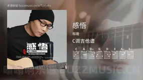 感悟 祁隆 吉他谱C调简单版