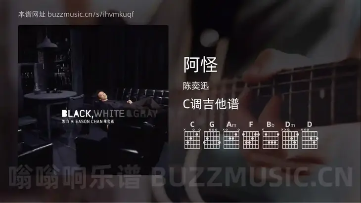 阿怪 陈奕迅 吉他谱C调简单版