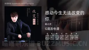 感动今生无法改变的你 韩小欠 吉他谱G调简单版